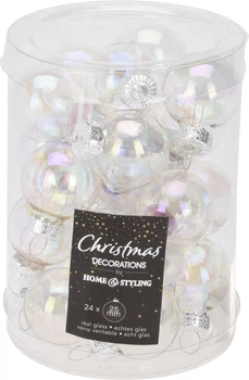 Набір ялинкових куль Christmas Decoration 2.5 см Райдужний 24 шт (ARB101570)