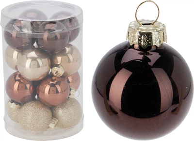 Набір ялинкових куль Christmas Decoration 3.5 см Бурштиновий 16 шт (ARB102130)