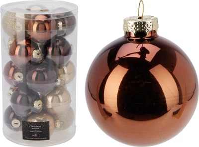 Набір ялинкових куль Christmas Decoration 6 см Бурштиновий 20 шт (ARB104130)