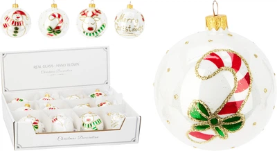 Набір ялинкових куль Christmas Decoration 8 см Білий перламутр 12 шт (AVG200300)