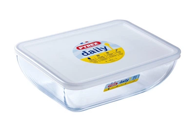 Форма стеклянная с пластиковой крышкой 3,5л 28*23*9.3 см прямоугольная Pyrex Daily 344P000