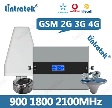 Lintratek AW23P-GDW 900+1800+2100 МГц Репітер Підсилювач сигналу стільникового мобільного зв'язку GSM та інтернету 3G 4G LTE [0302]