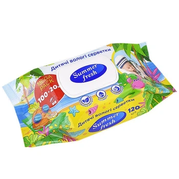 Влажные салфетки SummerFresh 120 шт с клапаном (9125)