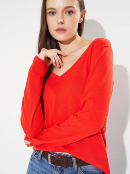 Пуловер из хлопка Massimo Dutti 388239922p16 L Красный (100000137)