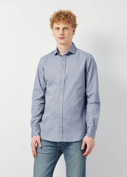 Рубашка из хлопка Massimo Dutti 128423401c40 M Синяя (100000478)