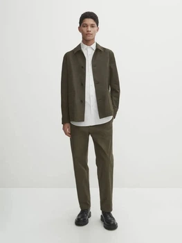 Брюки чино с поясом Massimo Dutti 23015505c40 W36 Хаки (100000460)