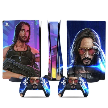 Комплект наклеек виниловых Cyberpunk Джонни Сильверхенд для Playstation 5 disk edition