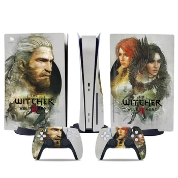 Комплект виниловых наклеек Ведьмак 3 Дикая охота PS5 disk edition