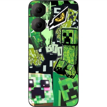 Чехол силиконовый SMTT для ZTE Nubia Neo 3 5G с картинкой Minecraft Крипер стиль