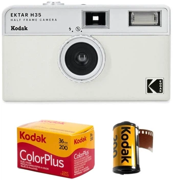 Набір із плівковим фотоапаратом Kodak Ektar H35 Half Frame Camera H35 білий / плівка Kodak Color Plus