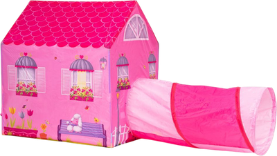 Ігровий намет Iplay Будинок з тунелем Рожевий (6958868883263)