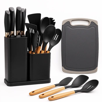 Набор кухонных принадлежностей, 19 предметов Kitchen Set, Черный / Набор приборов для кухни / Набор кухонный