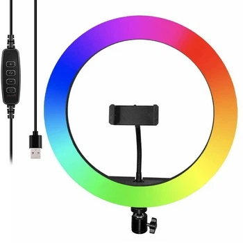 Кольцевая лампа RGB 30 см, MJ 300 Soft Ring Light / Светодиодная лампа / Лампа для блоггеров