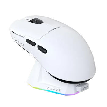 Бездротова легка магнітна миша Ajazz AJ159P PAW3395 2.4G 26000 DPI RGB Біла