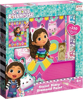 Щоденник для дітей Totum Gabby’s Dollhouse з замком і набором для прикрашання діамантами TT420502 (8714274420502)