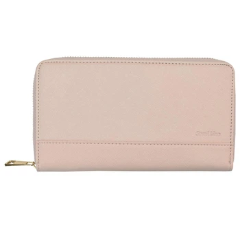 Женский кошелек Semi Line Light Pink (3051-5) из искусственной кожи с фактурой saffiano и 14 слотами для карт