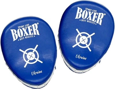 Лапы боксерские гнутые кожвинил 1 мм Синие (2000NEWB)