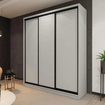 Шафа купе Mebel Star трьохдверна з темним профілем 260*240*60 Сірий