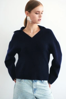 Жіночий джемпер H&M 211355-4 2XS(155/76) синій (2113550001)