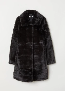 Еко шуба жіноча H&M 200796-2 38(165/88) чорний (2007960004)