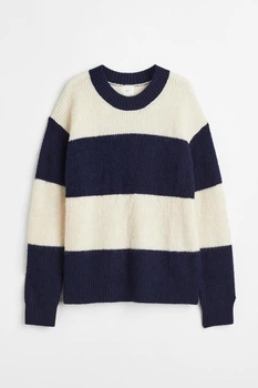 Жіночий джемпер H&M 207928-2 M(170/96) синьо-білий (2079280004)