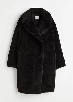 Еко шуба жіноча H&M 202301-2 XS(160/80) чорний (2000004780494)