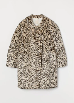 Еко шуба жіноча H&M 202298-4 S(165/88) бежево-чорний (2000004780395)