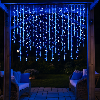 Уличная гирлянда Бахрома 36 м 600 LED белый провод синий 36MWBL