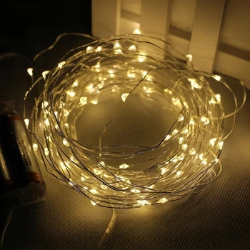 Світлодіодна гірлянда Crown 50 LED 5 м на батарейках Теплий білий (WLS-H2188W5)