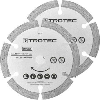 Диск отрезной алмазный Trotec 89 мм 10 мм серебристый 2 шт (531855)