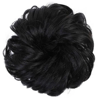 Шиньон пучок накладка из искусственных волос на резинке Черный