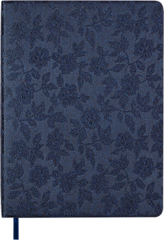 Ежедневник датированный 2026 (A5, гибкая обложка, темно-синий) Buromax Bloom BM.21156-03