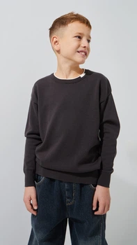 Джемпер однотонний для хлопчика Lizi 516 122 см Графітовий shop (2000999226830)