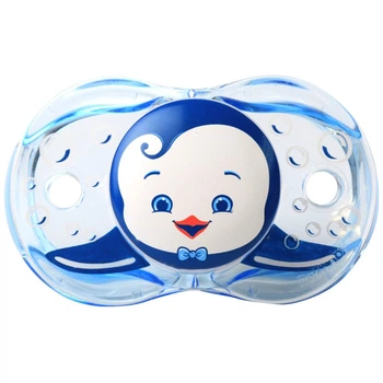Пустушка силіконова RazBaby Keep it-Kleen Синій Пингвинчик