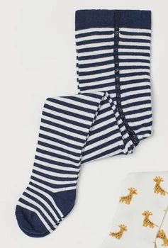 Колготки H&M 939708П біло-синій смужки 62-68см