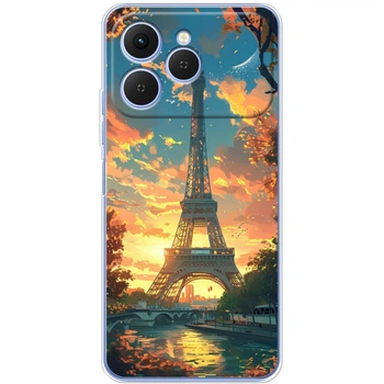 Силиконовый Чехол с Картинкой для Tecno Spark 40 Принт (Париж, Эйфелева Башня) (67475-ysm037)