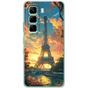 Силиконовый Чехол с Картинкой для Infinix Hot 60i Принт (Париж, Эйфелева Башня) (66815-ysm037)