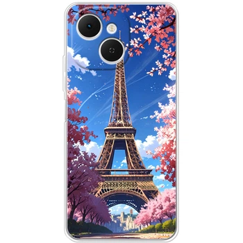 Силиконовый Чехол с Картинкой для Tecno Spark 40C Принт (Париж, Эйфелева Башня) (67476-ysm036)