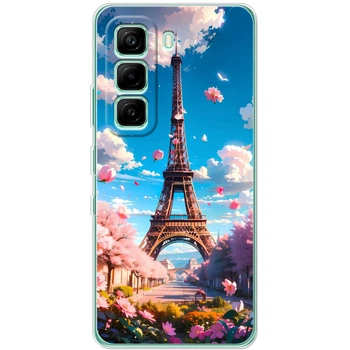 Силиконовый Чехол с Картинкой для Infinix Hot 60i Принт (Париж, Эйфелева Башня) (66815-ysm035)