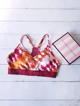 Топ с вкладышами бюст в абстрактный принт Victoria's Secret Бордовый А-146 S (70B)