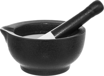 Ступка для спецій Orion Black Porcelain порцелянова чорна (131030) (8592381153380)