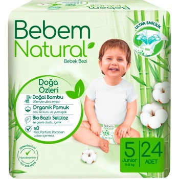 Подгузники Bebem Natural 5 Junior 11-18 кг 24 шт (8690536806034) (315849)