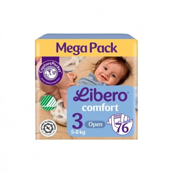 Подгузники Libero Comfort Розмір 3 (5-8 кг) 76 шт (7310361157422) (316005)