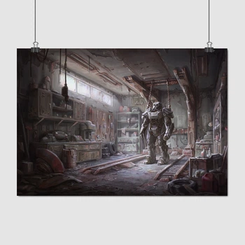 Постер Фаллаут 4, мастерская, концепт арт, Fallout 4, A3 30×42 см (id2172)
