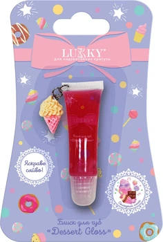 Блиск для губ Lukky Dessert gloss кораловий з ароматом цукерок (T26210) 