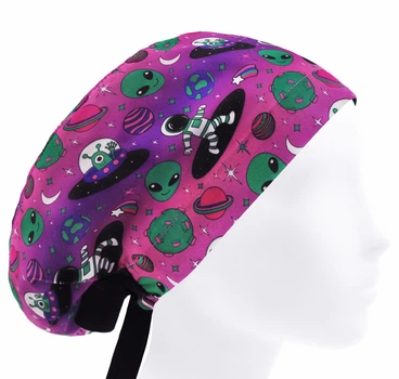 Медицинская шапочка женская HeadwearUniverse универсальная принт НЛО инопланетяне