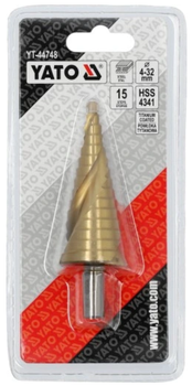 Wiertło stopniowe YATO YT-44748 spiralne do metalu choinkowe stożkowe HSS 4-32 mm (5906083116803)