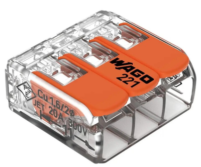 Szybkozłączka Wago na przewód 3 x 0.2-4 mm 50 szt. (221-413)