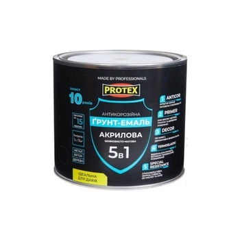 Эмаль акриловая антикоррозионная 5в1, графит серая, ТМ PROTEX RAL7024 - 2,4 кг