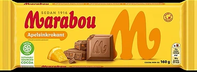 Молочний шоколад Marabou з кусочками апельсина, 160 г m_apelsin_k_160